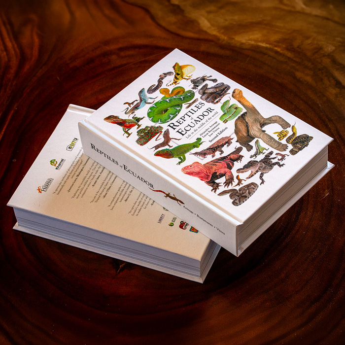 Cover of the 2nd Edition of Reptiles of Ecuador book
